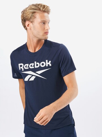 Coupe regular T-Shirt fonctionnel Reebok en bleu : devant