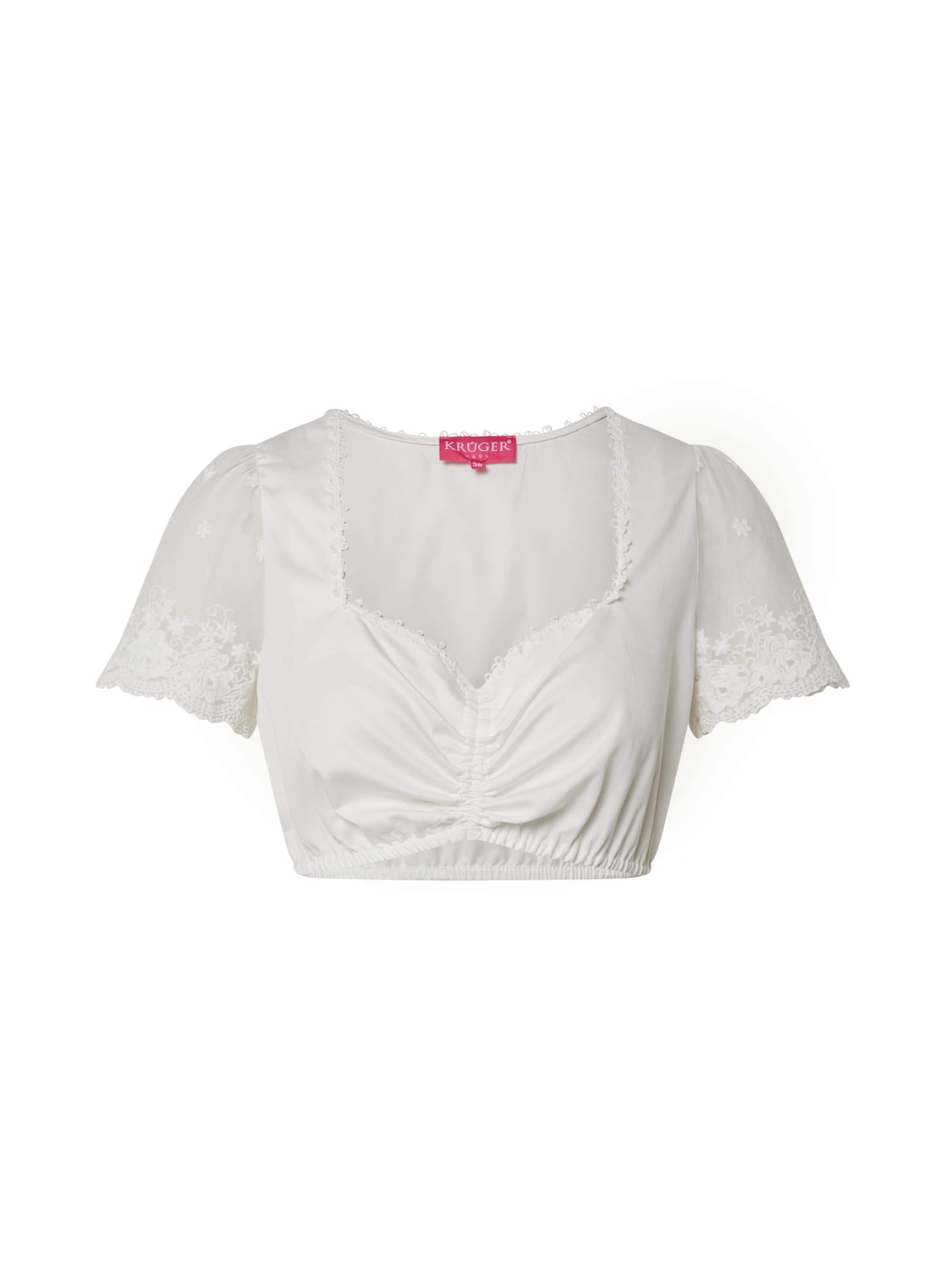 Krüger Madl Μπλούζα τοπικής ενδυμασίας σε λευκό: μπροστά