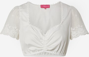 Blouse folklorique Krüger Madl en blanc : devant