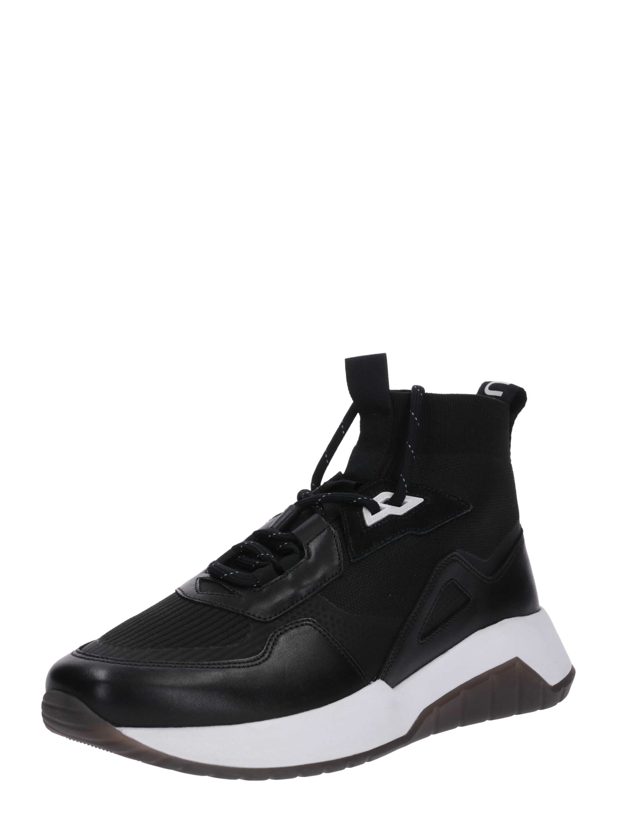 HUGO - Sneakers hoog 'Atom_Runn_knna' in de kleur Zwart