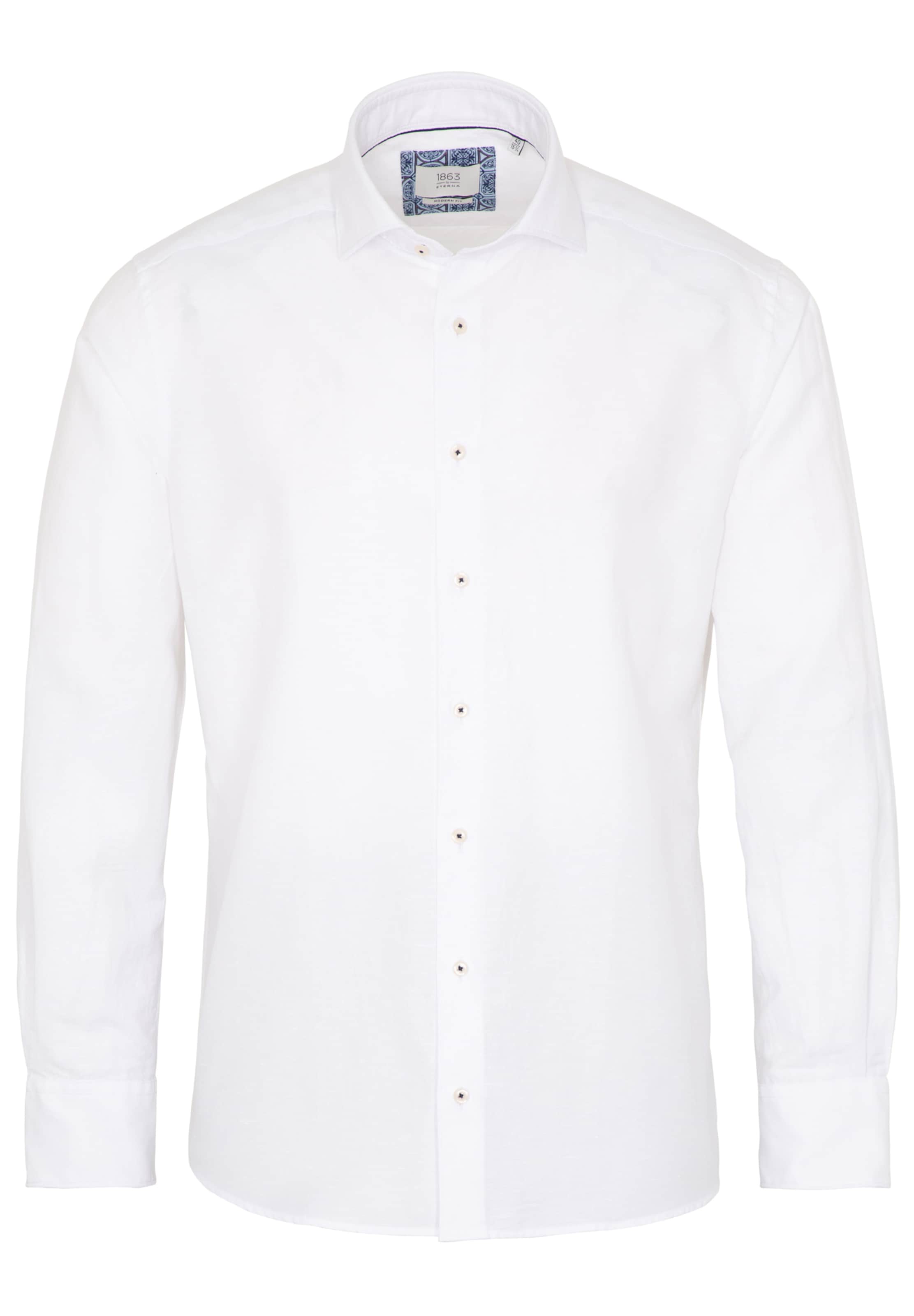 Männer Hemden ETERNA Langarm Hemd MODERN FIT in Weiß - HA59729