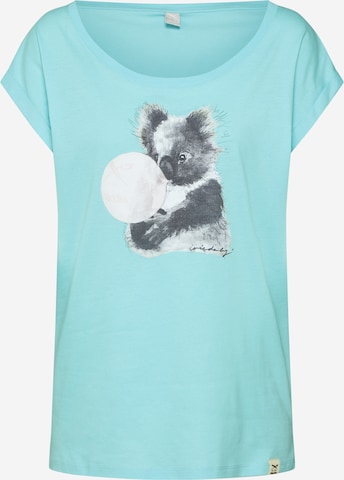Iriedaily Tričko 'Koala Bubble' – modrá: přední strana
