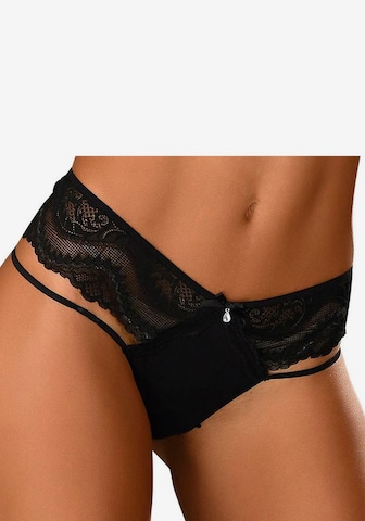 PETITE FLEUR GOLD Tanga – černá: přední strana