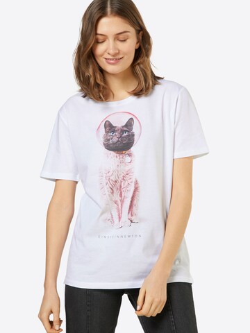 EINSTEIN & NEWTON Shirt 'Astro Cat' in White: front