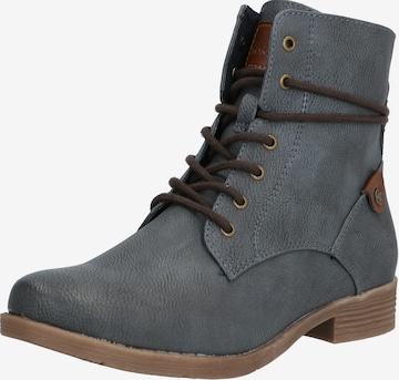 TOM TAILOR Lace-Up Ankle Boots in Blue