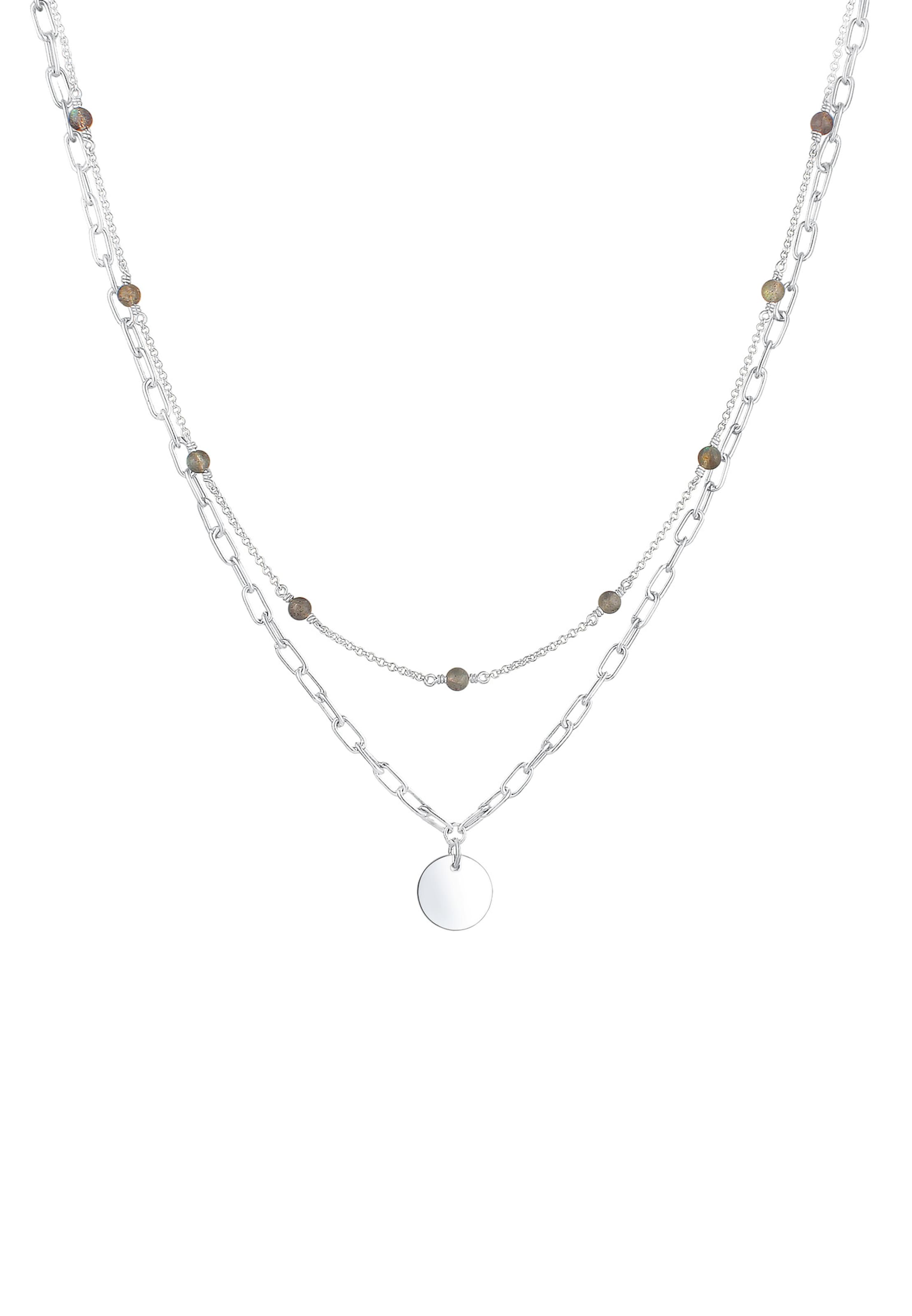 ELLI PREMIUM Necklace 'Layer' in Silver: front