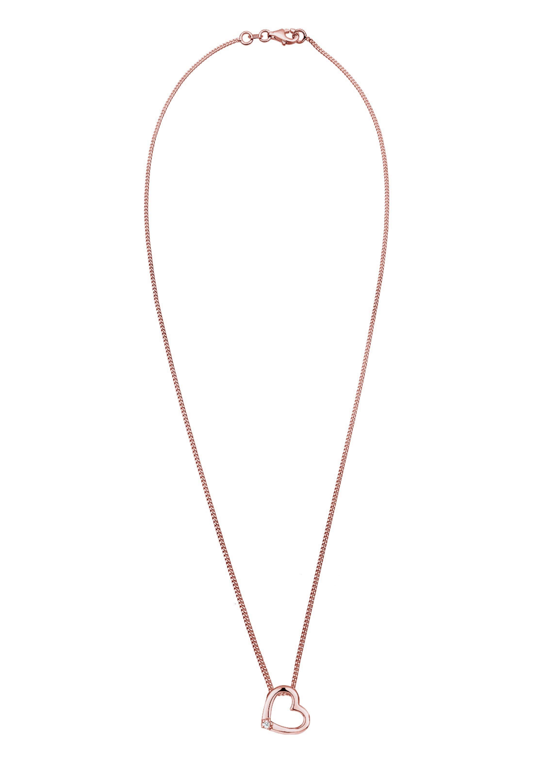 Elli DIAMONDS Necklace 'Herz Glitzer' in Gold: front