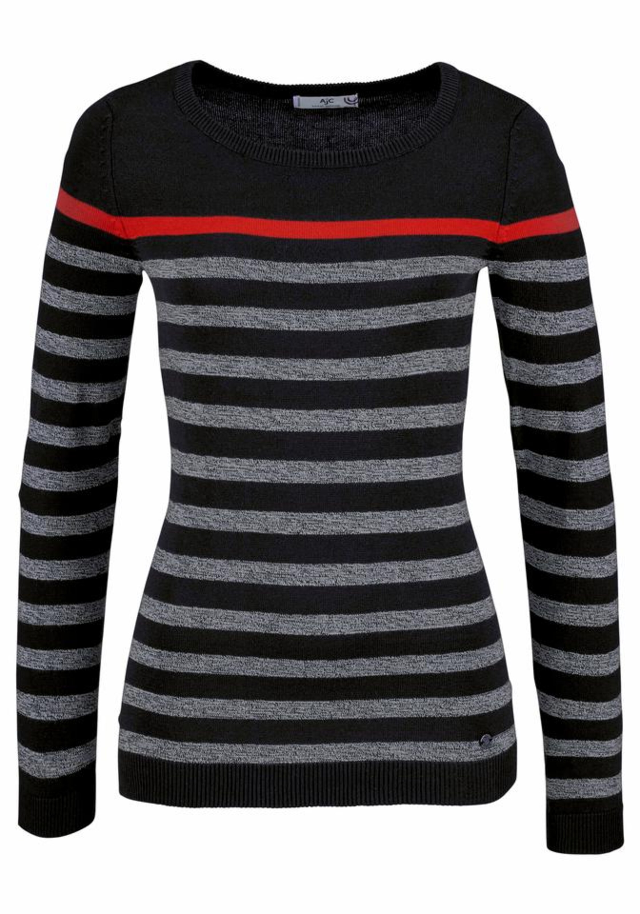 AJC Streifenpullover in Schwarz: Vorderseite