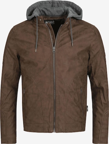 INDICODE JEANS Between-Season Jacket in Brown: front