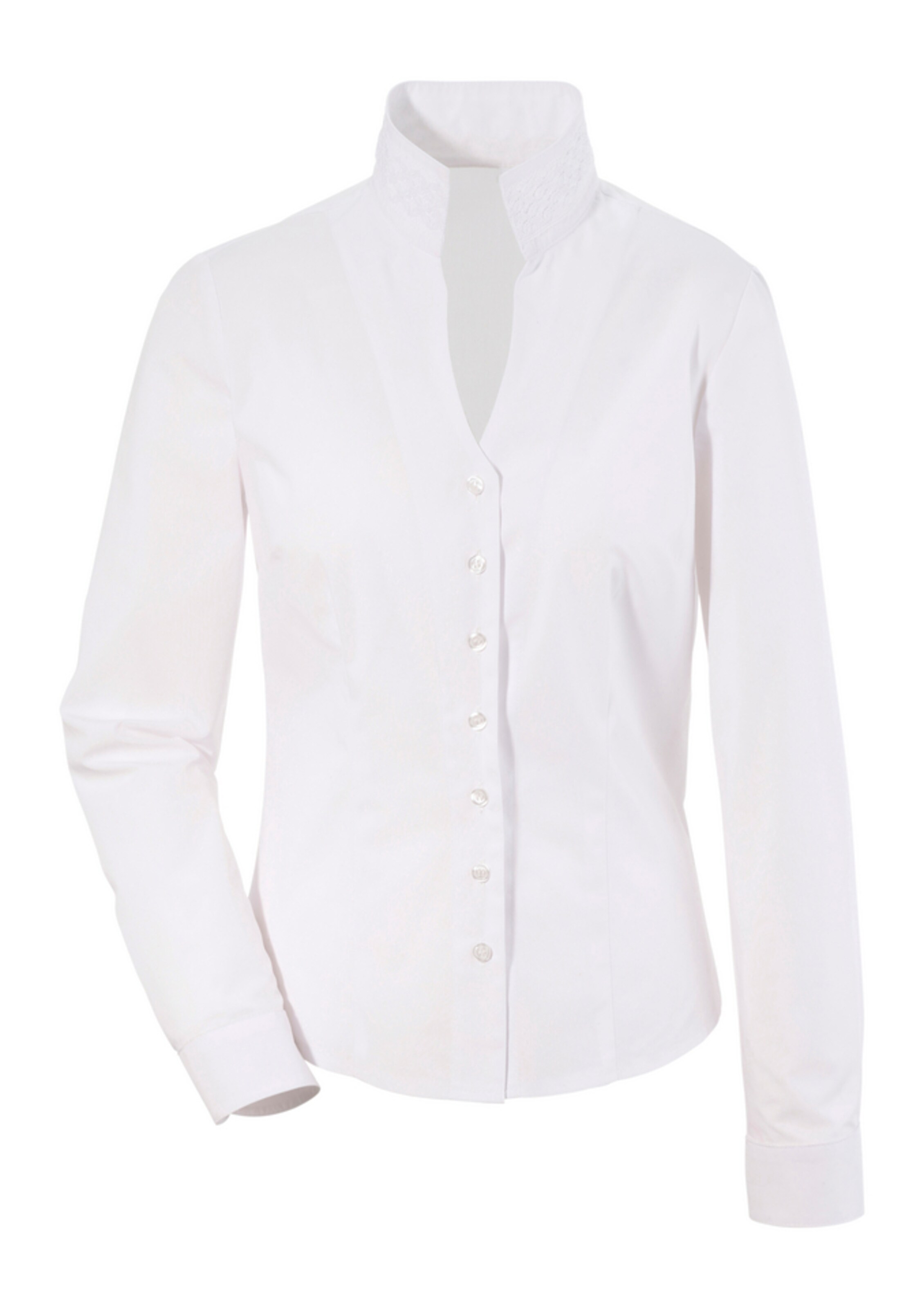 LOVE NATURE - Trachtenbluse Damen mit Stehkragen in weiß