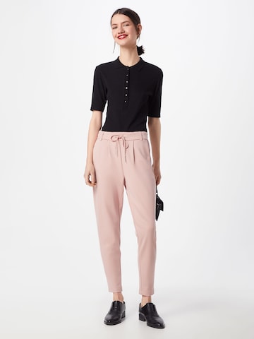 ONLY Slim fit Pleat-Front Pants 'Poptrash' in Pink