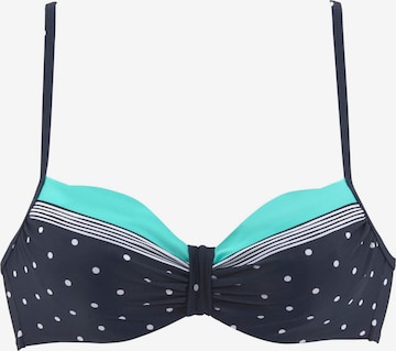 LASCANA T-paitarintaliivi Bikinitoppi 'Monroe' värissä sininen: edessä