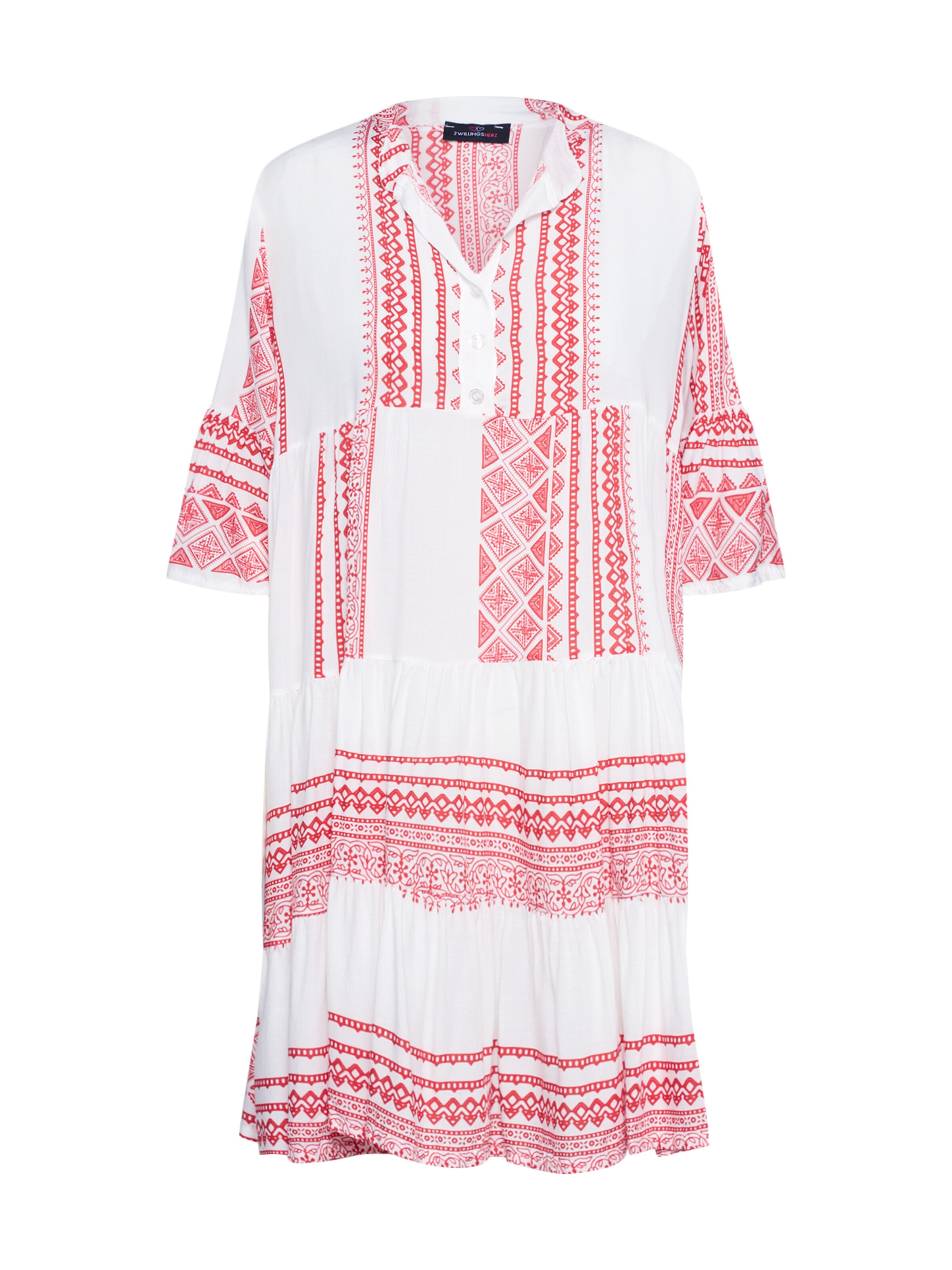 Zwillingsherz - Zomerjurk 'Mediteran' in de kleur Lichtrood