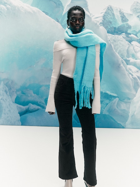 Tasha - Bright Blue Scarf Look