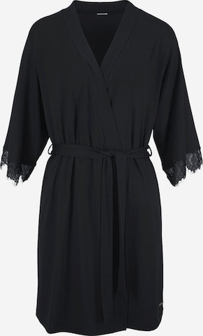 LASCANA Dressing Gown in Black: front