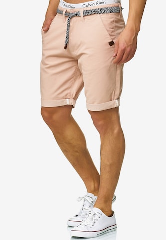 INDICODE JEANS Regular Shorts 'Acton' in Pink: predná strana