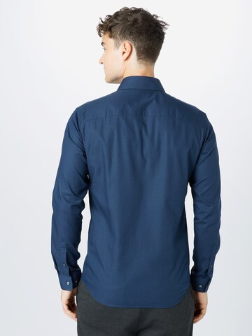 JACK & JONES Slim fit Button Up Shirt 'Blaviggo' in Blue