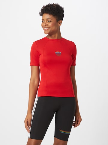 ADIDAS ORIGINALS Shirt 'Adicolor' in Rood: voorkant