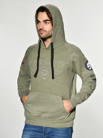 TOP GUN Kapuzenpullover 'TG-9013' in Grün: predná strana