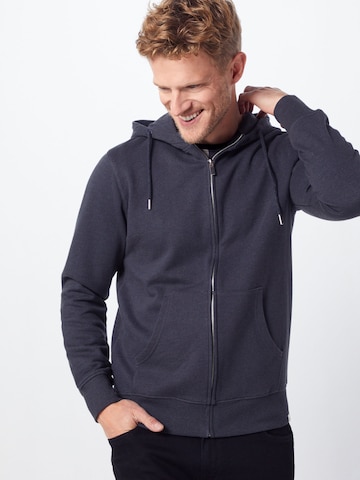 !Solid Zip-Up Hoodie 'Morgan' in Grey: front