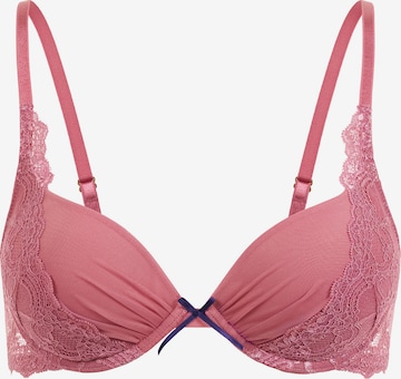 PALMERS Push-up BH 'Romantic Lace' in Roze: voorkant