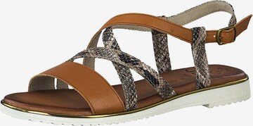 JANA Strap Sandals in Brown: front