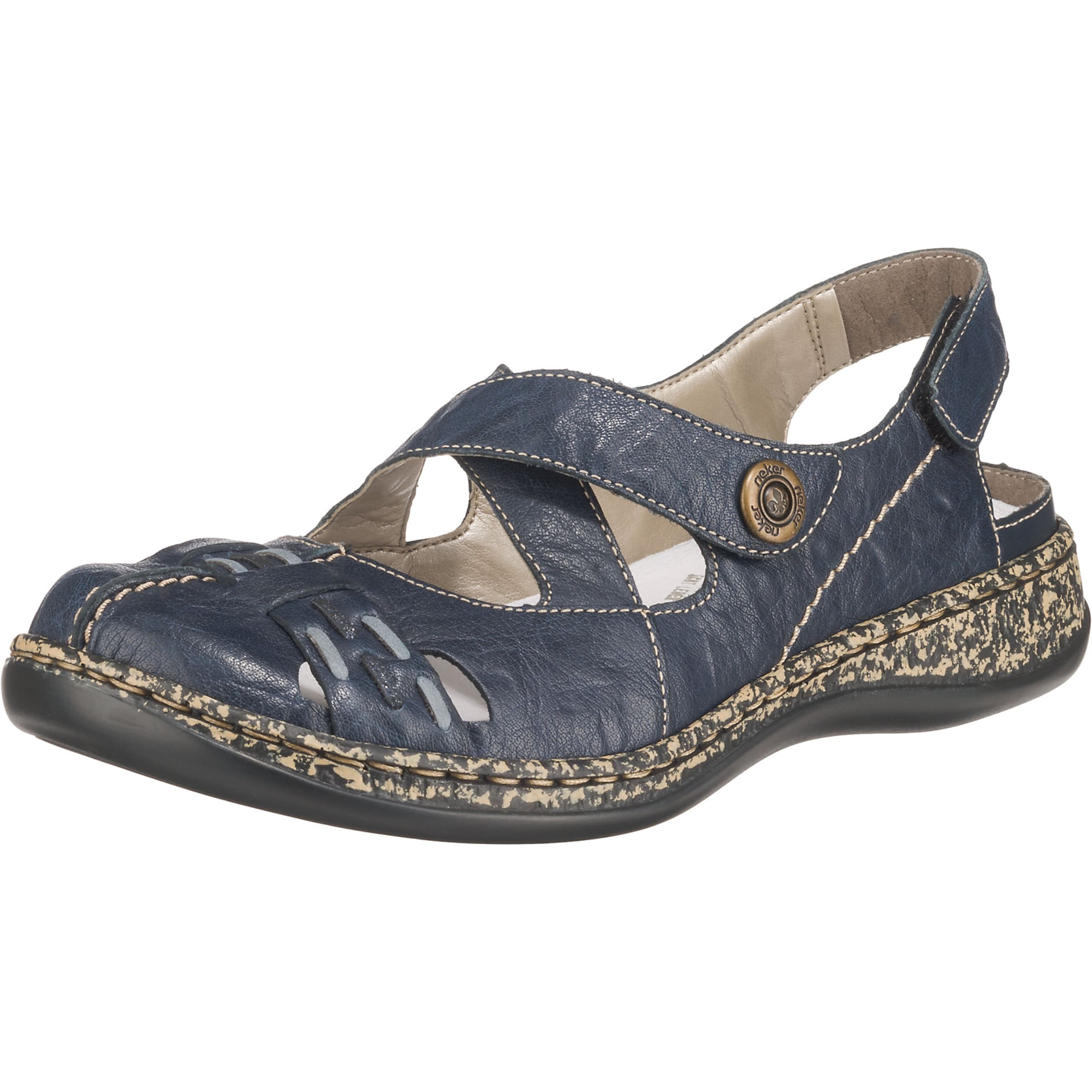 Rieker Ballerina 'Massa-Preston' in Blau: Vorderseite