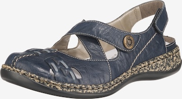 Rieker Ballet Flats with Strap in Blue: front