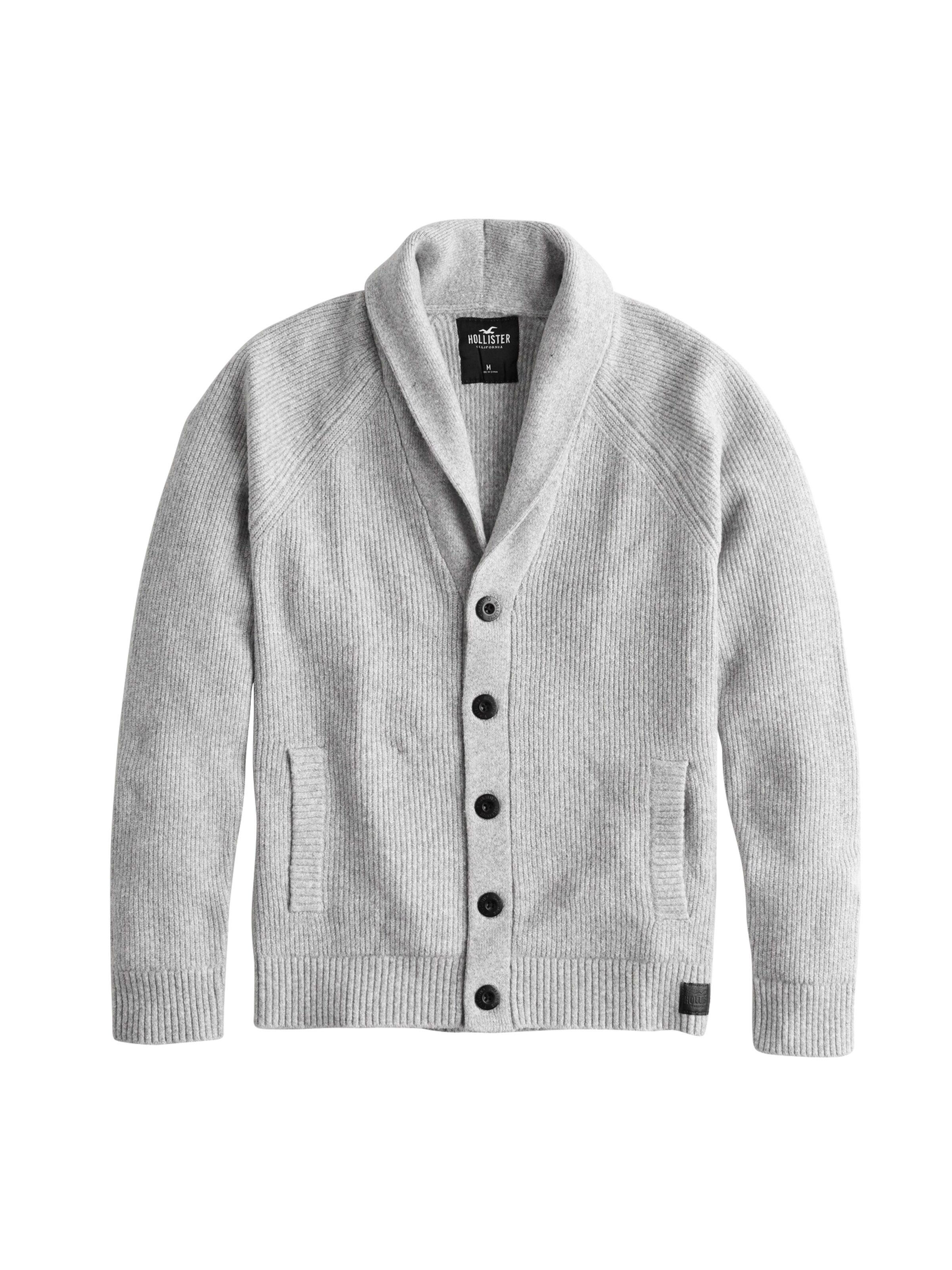 HOLLISTER - Gebreid vest in de kleur Grijs