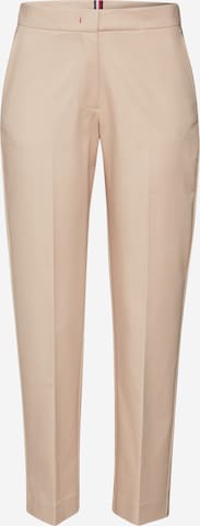 Regular Pantalon à plis 'Slub Cotton' TOMMY HILFIGER en beige : devant