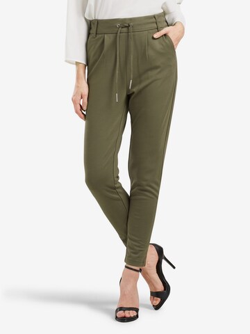 ONLY Slim fit Pleat-Front Pants 'Poptrash' in Green: front