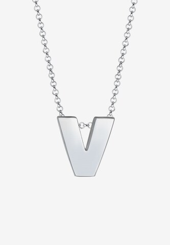 ELLI Necklace 'Buchstabe V' in Silver: front