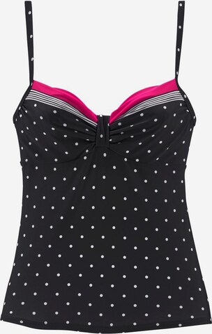 LASCANAT-shirt Tankini top 'Monroe' - crna boja: prednji dio