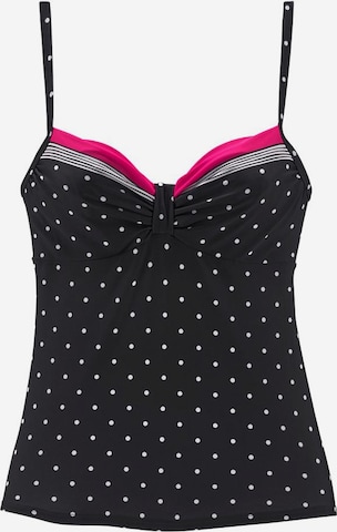 T-shirt Top per tankini 'Monroe' di LASCANA in nero: frontale