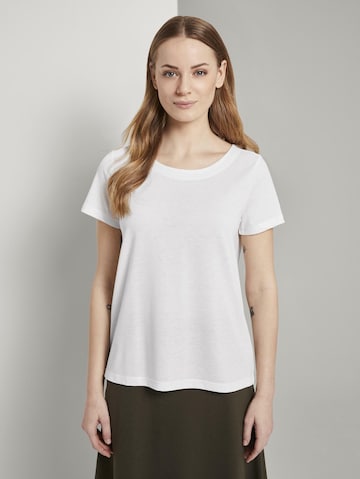 T-shirt TOM TAILOR en blanc : devant