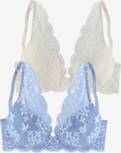 PETITE FLEUR Push-Up BH in creme / himmelblau, Produktansicht