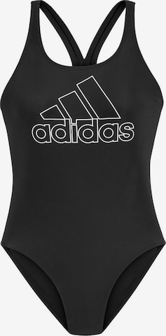 ADIDAS PERFORMANCE Bustier Badeanzug in Schwarz: predná strana