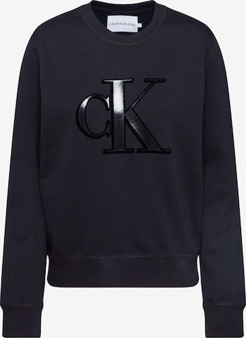 Calvin Klein Jeans Sweatshirt in Schwarz: predná strana