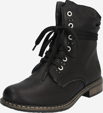 Rieker Lace-up bootie in Black: front