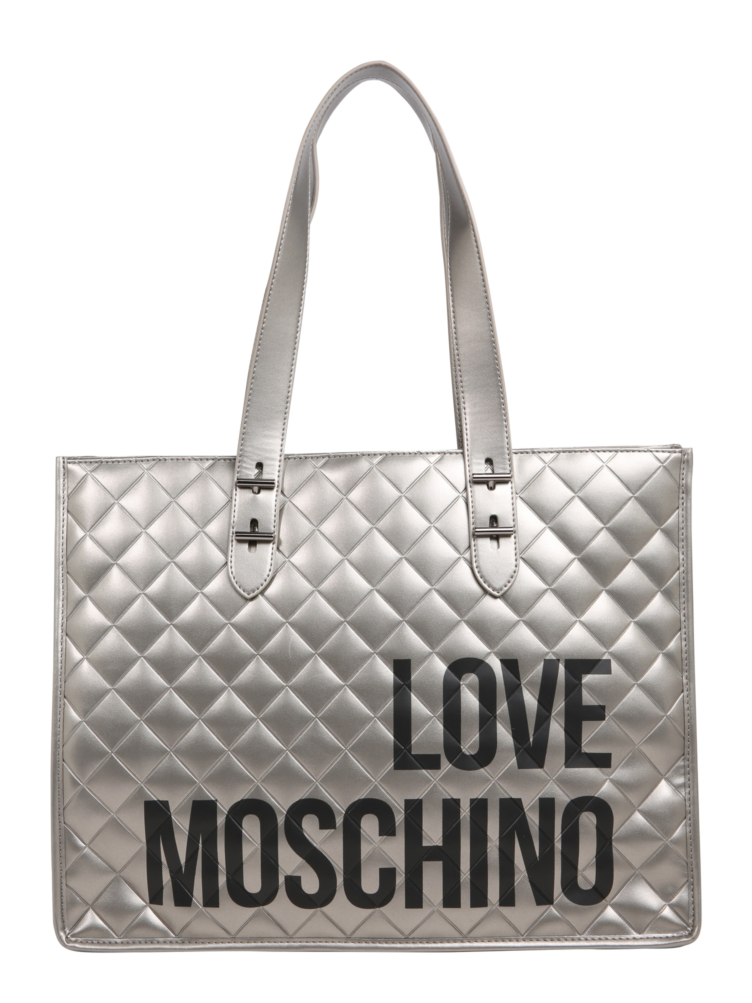 Love Moschino - Shopper 'BORSA QUILTED NAPPA PU NERO' in de kleur Lichtgrijs