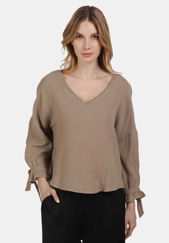 DreiMaster Vintage Blouse in Brown: front