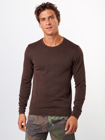 Coupe regular Pull-over 'ONSGarson' Only & Sons en marron : devant