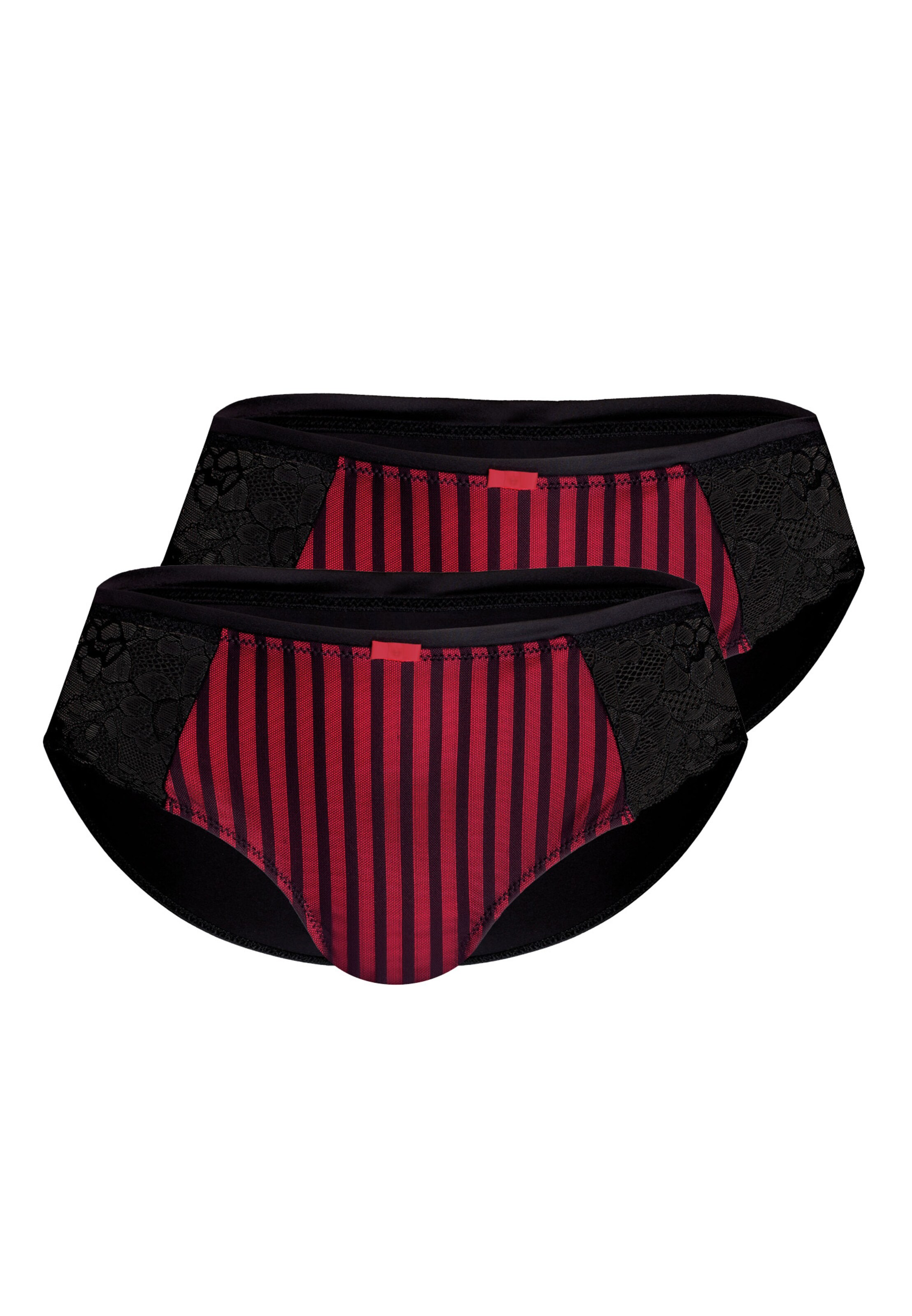 sassa - Slip 'TRANSPARENT STRIPE' in rotmeliert