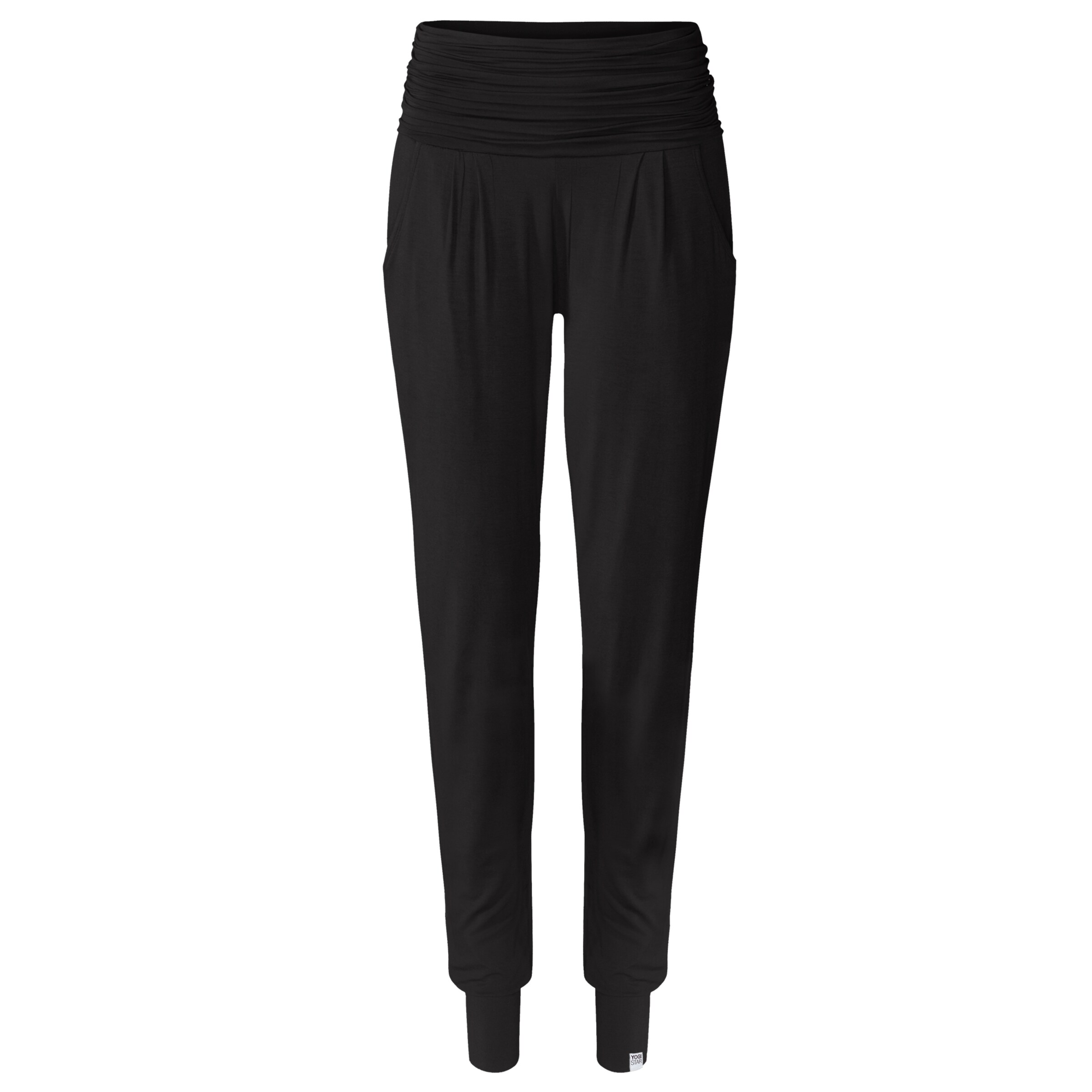 YOGISTAR.COM Tapered Pants 'Ala' in Schwarz: Vorderseite