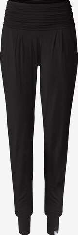 YOGISTAR.COM Tapered Workout Pants 'Ala' in Black: front