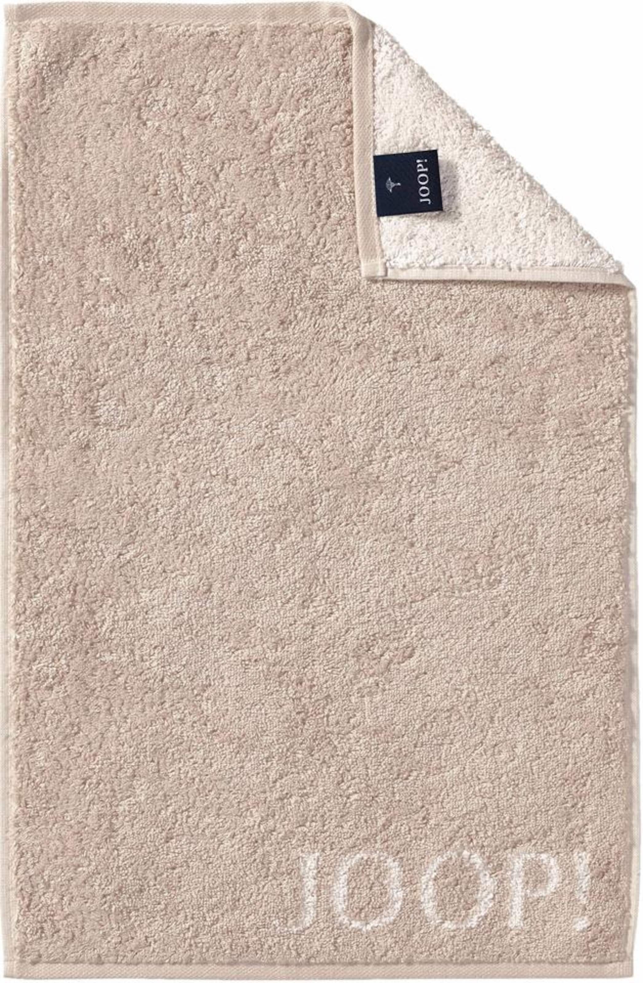 JOOP! Handdoek &#x27;Doubleface&#x27; in Beige: voorkant
