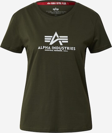 T-shirt ALPHA INDUSTRIES en vert : devant