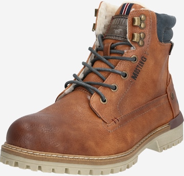 MUSTANG Lace-Up Boots in Brown: front