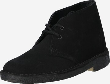 Botine 'Desert' de la Clarks Originals pe negru: față