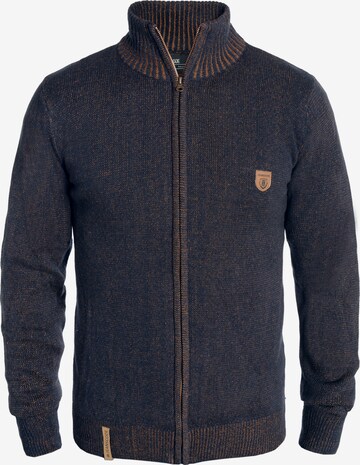 INDICODE JEANS Knit Cardigan 'Andy' in Blue: front